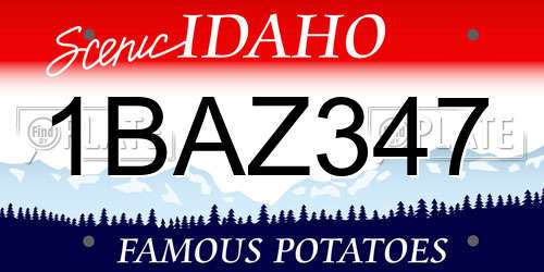 1BAZ347 Idaho License Plate