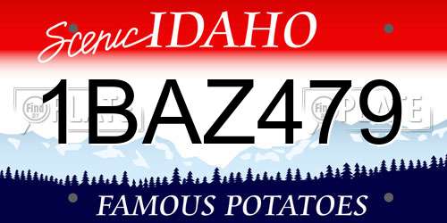 1BAZ479 Idaho License Plate