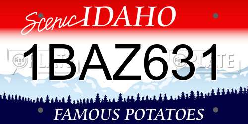 1BAZ631 Idaho License Plate