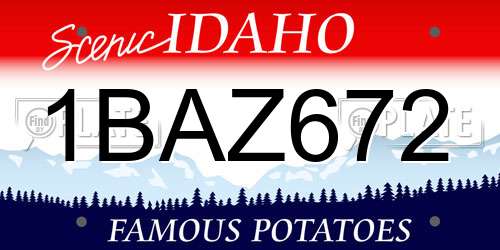 1BAZ672 Idaho License Plate