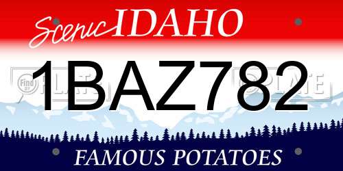 1BAZ782 Idaho License Plate
