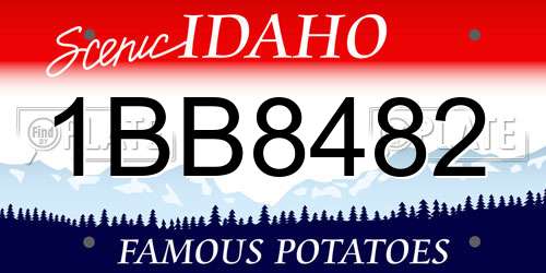 1BB8482 Idaho License Plate