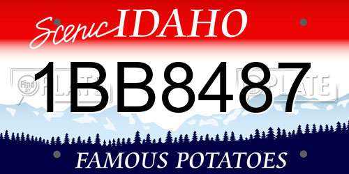 1BB8487 Idaho License Plate