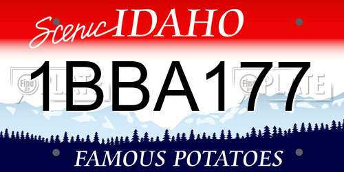 1BBA177 Idaho License Plate