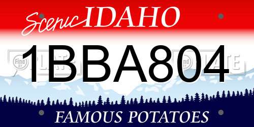 1BBA804 Idaho License Plate