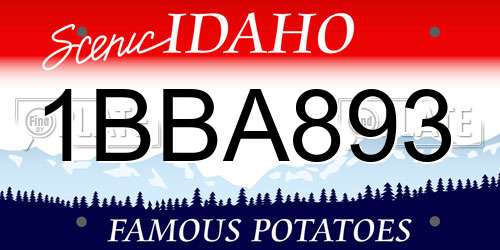 1BBA893 Idaho License Plate