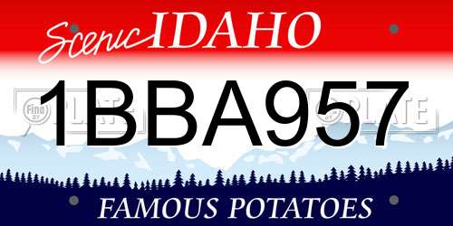 1BBA957 Idaho License Plate