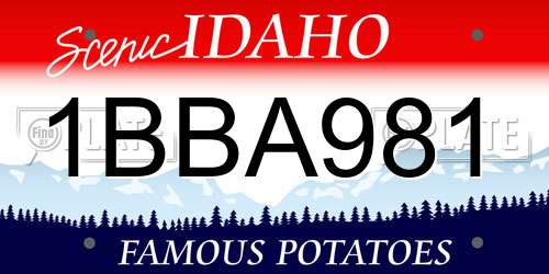 1BBA981 Idaho License Plate