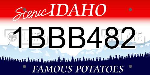 1BBB482 Idaho License Plate