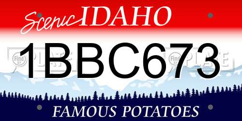 1BBC673 Idaho License Plate