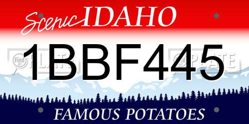 1BBF445 Idaho License Plate