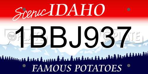 1BBJ937 Idaho License Plate