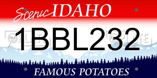1BBL232 Idaho License Plate