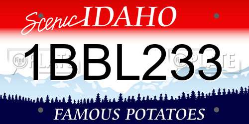 1BBL233 Idaho License Plate