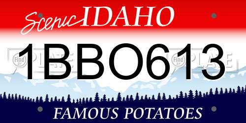 1BBO613 Idaho License Plate