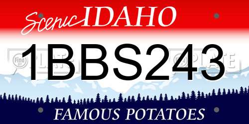 1BBS243 Idaho License Plate