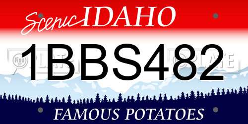 1BBS482 Idaho License Plate