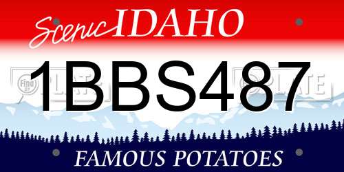 1BBS487 Idaho License Plate
