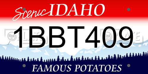 1BBT409 Idaho License Plate