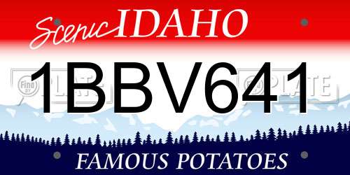 1BBV641 Idaho License Plate