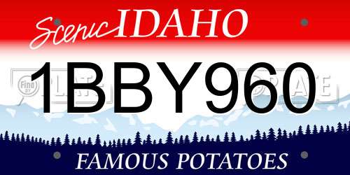 1BBY960 Idaho License Plate