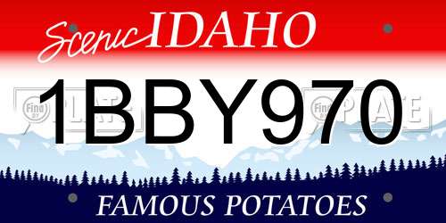1BBY970 Idaho License Plate