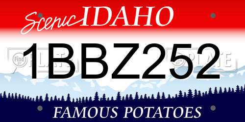 1BBZ252 Idaho License Plate