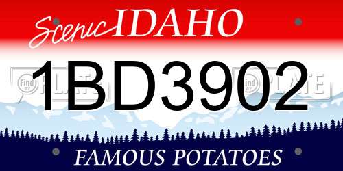 1BD3902 Idaho License Plate