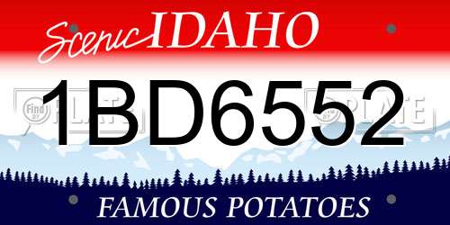 1BD6552 Idaho License Plate