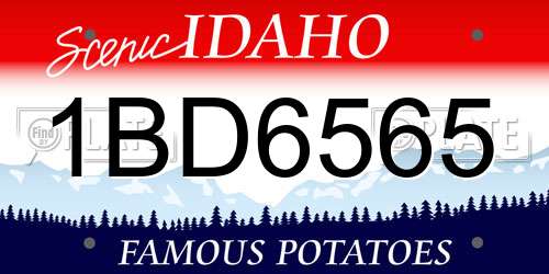 1BD6565 Idaho License Plate