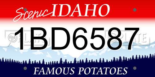 1BD6587 Idaho License Plate