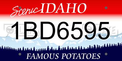 1BD6595 Idaho License Plate