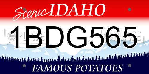 1BDG565 Idaho License Plate