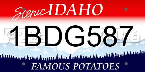 1BDG587 Idaho License Plate