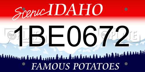 1BE0672 Idaho License Plate