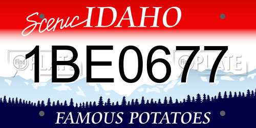 1BE0677 Idaho License Plate