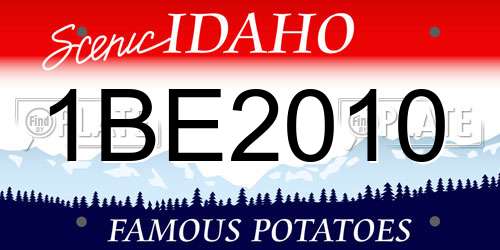 1BE2010 Idaho License Plate