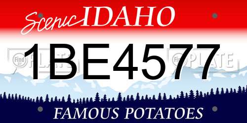 1BE4577 Idaho License Plate