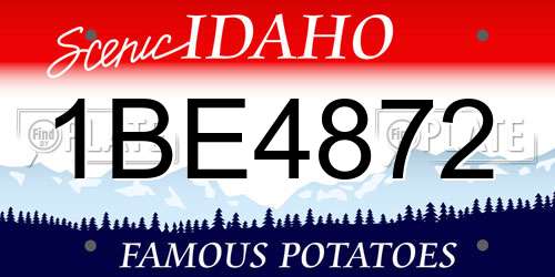 1BE4872 Idaho License Plate