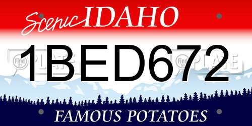 1BED672 Idaho License Plate