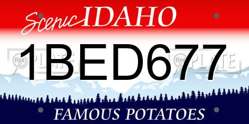 1BED677 Idaho License Plate