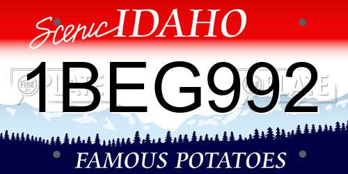 1BEG992 Idaho License Plate