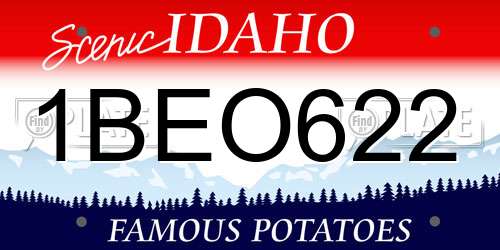 1BEO622 Idaho License Plate
