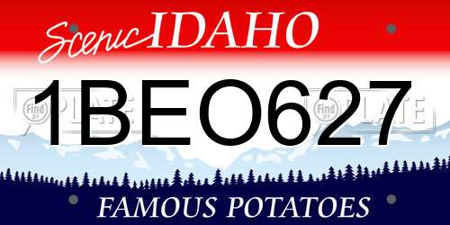 1BEO627 Idaho License Plate