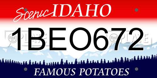 1BEO672 Idaho License Plate