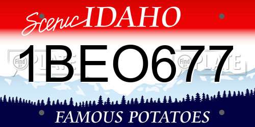 1BEO677 Idaho License Plate