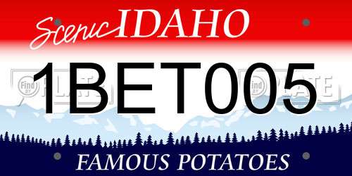 1BET005 Idaho License Plate
