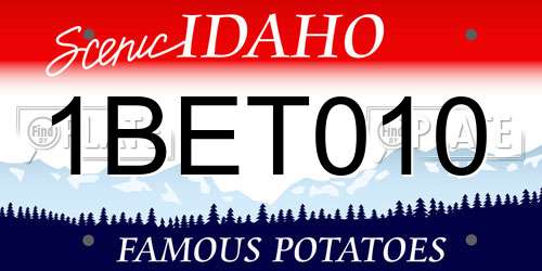 1BET010 Idaho License Plate