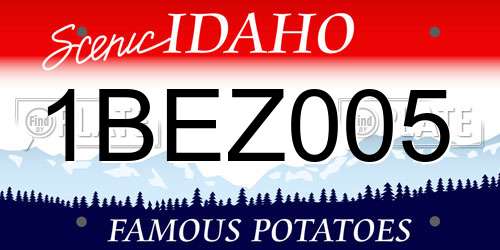 1BEZ005 Idaho License Plate