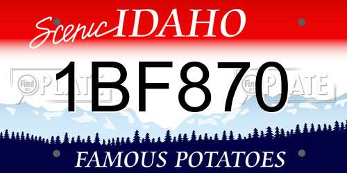 1BF870 Idaho License Plate